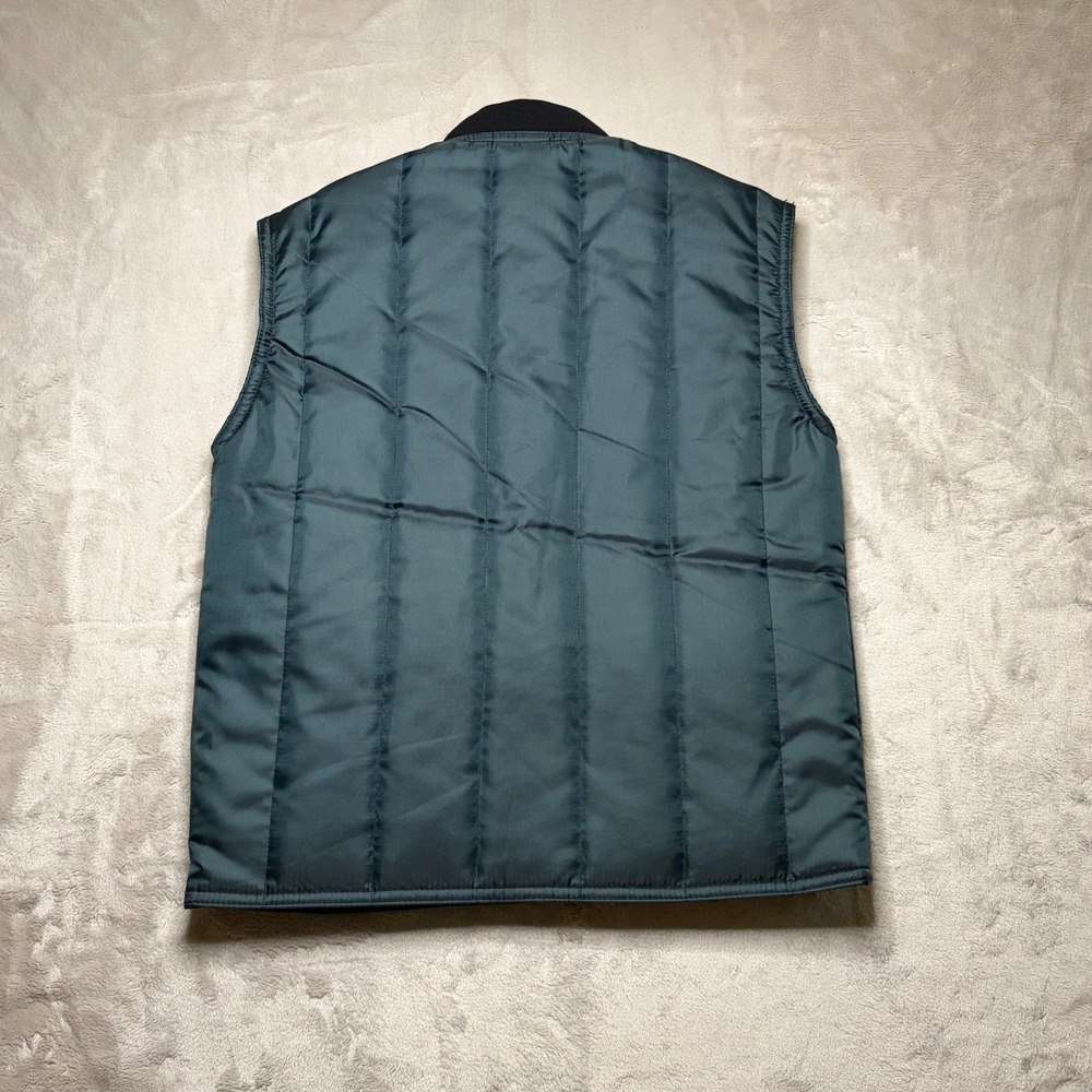RefrigiWear Econo-Tuff Fiberfill Insulated Vest Mens S Blue Full-Zip Workwear - Picture 2 of 6
